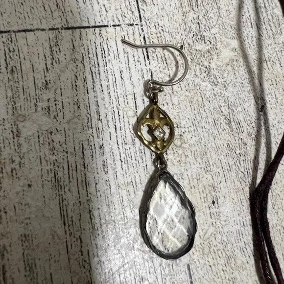 Silpada Raindrop Sterling Silver Brass Glass Charm Necklace/Earrings  N2341 - Picture 4 of 8